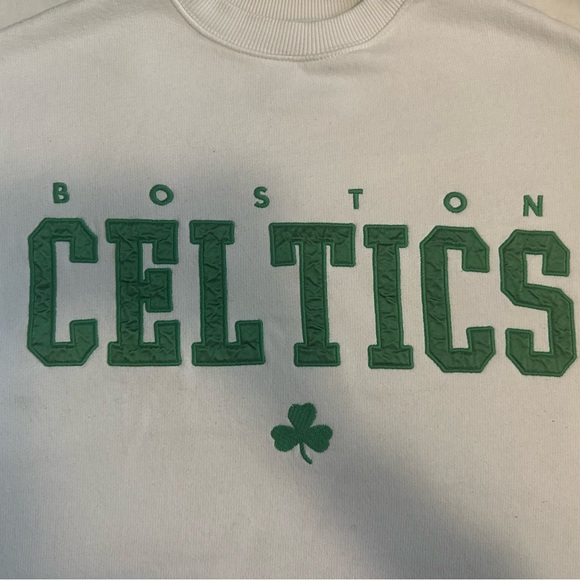 Boston Celtics White and Green Sweater - Picture 2 of 5